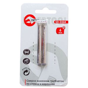 Коронка трубчатая по стеклу и керамике 6 мм (SD-0344 Intertool)