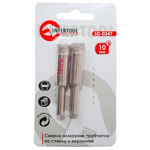 Свердел алмазний трубчастий по склу та кераміці 10 мм, SD-0347 INTERTOOL