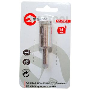 Свердел алмазний трубчастий по склу та кераміці 16 мм, SD-0351 INTERTOOL