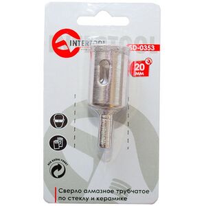 Свердел алмазний трубчастий по склу та кераміці 20 мм, SD-0353 INTERTOOL