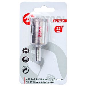 Свердел алмазний трубчастий по склу та кераміці 22 мм, SD-0354 INTERTOOL