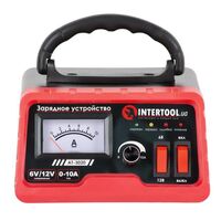 Зарядное устройство 6/12В, регулировка силы тока 0-10А, 230В, AT-3020 INTERTOOL
