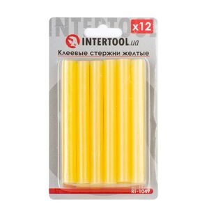 Комплект стрижнів клейових жовтих 11,2 мм * 100 мм, 12 шт., RT-1049 INTERTOOL
