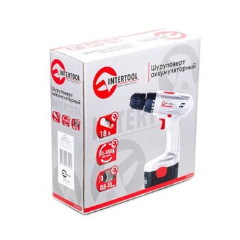Шуруповерт аккумуляторный 18В, 1 аккумулятор, 1.2Ач, 0-10 (DT-0312 Intertool)