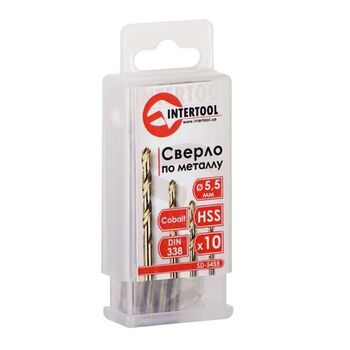 Сверло по металлу DIN338 5.5мм HSS 5% Cobalt (SD-5455 Intertool)