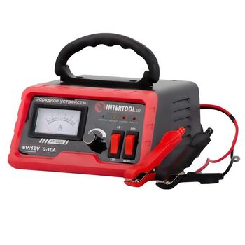 Зарядное устройство 6/12В, регулировка силы тока 0-10А, 230В, AT-3020 INTERTOOL