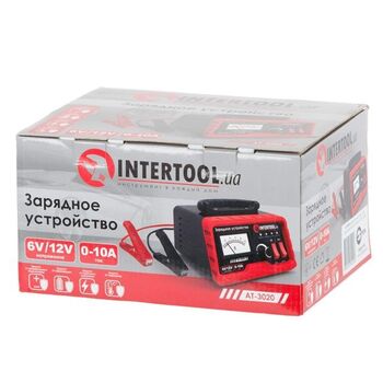 Зарядное устройство 6/12В, регулировка силы тока 0-10А, 230В, AT-3020 INTERTOOL