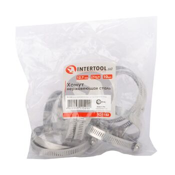 Хомут нержавеющая сталь 12,7 мм D 52-76 мм, TC-1152 INTERTOOL