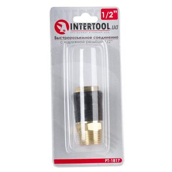 Быстроразъемное соединение с наружной резьбой 1/2", латунь, PT-1817 INTERTOOL