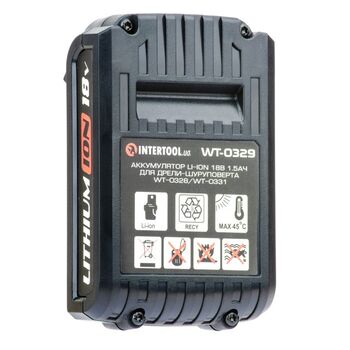 Аккумулятор Li-Ion 18В 1.5Ач для дрели-шуруповерта WT-0328/WT-0331, WT-0329 INTERTOOL