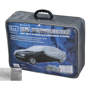 Тент автомобильный CC13401 M серый с подкладкой PEVA+PP Cotton/432х165х120 к.з