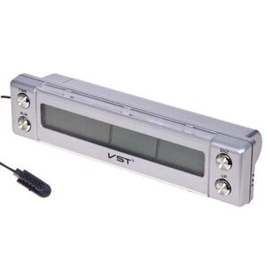 Термометр внутрішній, зовнішній, годинник, підсвічування (VST 7036)