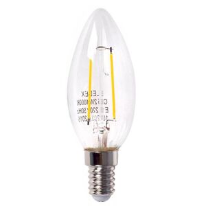 Світлодіодна лампа LEDEX, E14, 2W, свічка, 190lm, 4000К, FILAMENT (100203)