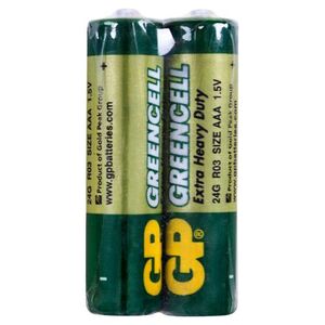 Батарейка GP GREENCELL 1.5V, сольова, 24G-S2, R03, ААA (4891199000454)