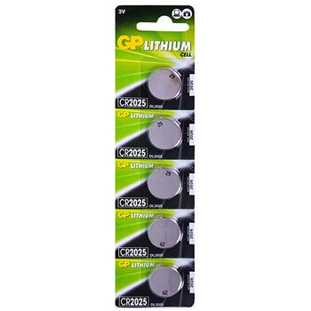 Батарейка GP дисковая, Lithium Button Cell, 3V, CR2025-8U5, литиевая (4891199001130)