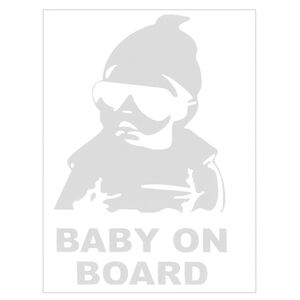 Наклейка  "Bebi on board" (155х126мм) белая пленка плюс монтажка ((10))
