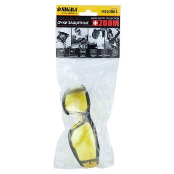 Окуляри захисні з обтюратором Zoom anti-scratch, anti-fog (бурштин), SIGMA 9410861