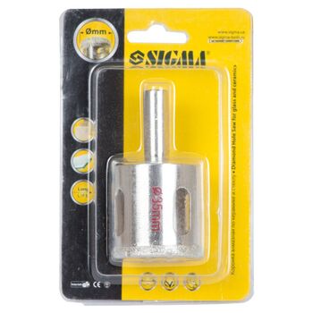 Коронка алмазная по керамике и стеклу 35мм, SIGMA 1541351