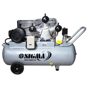 Компресор ремінний W 380В 3кВт 610л/хв 10бар 135л 2 крана, SIGMA 7044711