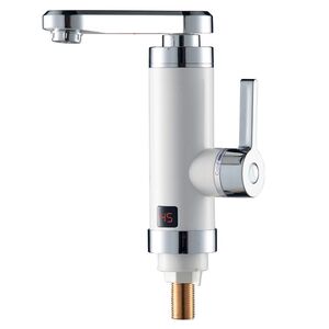 Кран-водонагрівач проточний s91 3.0кВт для кухні гусак прямий на гайці (W) HZ-6B243W, AQUATICA 9791123