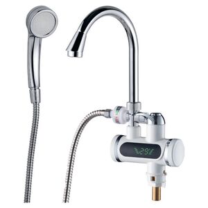 Кран-водонагрівач проточний s93 3.0кВт 0,4-5бар для ванни гусак вухо на гайці (JZ-6C141W), AQUATICA 9793203