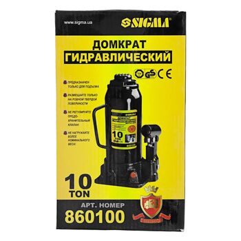 Домкрат гідравлічний пляшковий 10т H 230-460мм, SIGMA 6101101