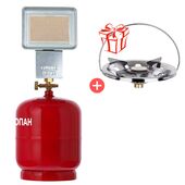 Газовый обогреватель 1.4 кВт с редуктором на баллоне 8 л. +конфорка, ATOOL 2903731-GS8