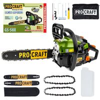 Бензопила цепная Procraft GS-58X (шина+цепь 40, шина+цепь 35)