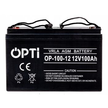 Акумулятор AGM для ДБЖ та інвертерів 12V 100Ah, Volt Polska OPTI OP-100-12