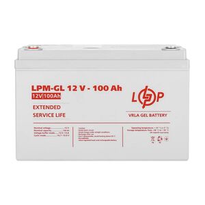 Аккумулятор гелевый LPM-GL для ИБП и инвертеров 12V 100Ah, LogicPower 3871