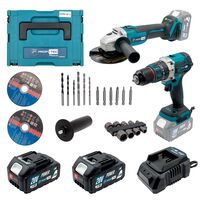 Набір PROFI-TEC Combo Set 2/3 (КШМ DGA20BL, шуруповерт DHP485BL, 2АКБ 5Aг, З/П)