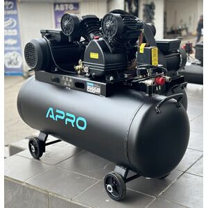 Компресор двоциліндровий пасової 2.2кВт 402л / хв 8бар 100л (2 крана), APRO 850182