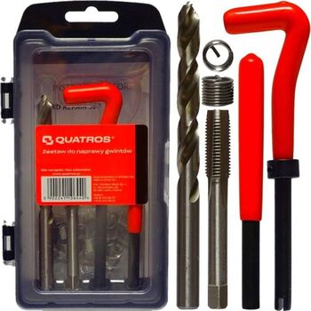 Набор для восстановления резьбы М7Х1.0, QUATROS QS14187S