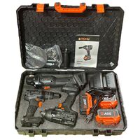 Набор аккумуляторного инструмента STROMO PA180SET (КШМ, Гайковерт, Шуруповерт, 3 АКБ 4А, 2 З/П) бесщеточный