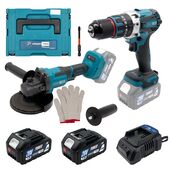 Аккумуляторный набор инструментов PROFI-TEC Combo Set 2/9 POWERLine (PGA202, DHP485BL) (2×PT2040MP (4.0 Ач), зарядное устройство)