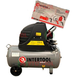 Компрессор 50л + Набор покрасочный PT-0003-PT-1501 Intertool New