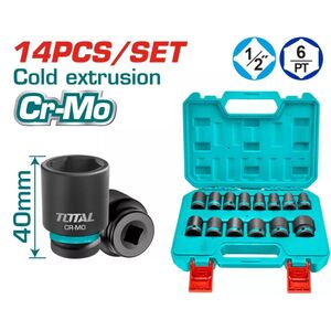 Набір ударних головок 14 шт 1/2 Cr-Mo DR THISTD12141 TOTAL