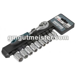 Набір головок торцевих з трещіткою 1/4" 11 од., GM-01011 GUT MECHANIC