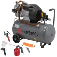 Компресор 50л 2-х циліндровий і набір фарбувальний PT-0007-PT-1501 Intertool