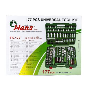 Набір інструменту 1/4", 3/8", 1/2" DR 177 од., HANS tools TK-177V
