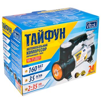 Компрессор "Тайфун" КА-T12021 100psi/12Amp/35л/фонарь/прикур.+переходник