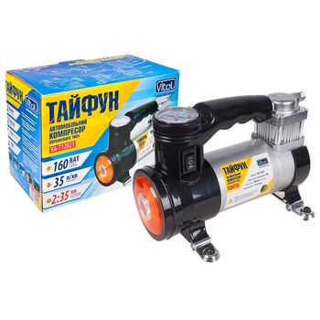 Компрессор "Тайфун" КА-T12021 100psi/12Amp/35л/фонарь/прикур.+переходник