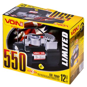 Компресор" VOIN" VL-550 150psi / 15Amp / 40л / прикур. / Ліхтар / дефлятор / перехідник на клеми