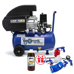 Компрессор 24л. +набор покрасочный 5 ед. +масло 1 л. BDM-24-2HP-3IN PROFLINE