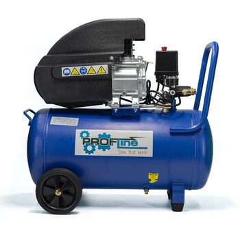 Компрессор 50л., 1,5 кВт, 220 В, 8 атм, 196 л/мин, 1 цилиндр, 2 выхода, BDM-50-2HP PROFLINE