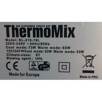 Автохолодильник термоелектричний 19 л. DC / AC 12/24 / 220V 60W ThermoMIX BL-219-19L VITOL