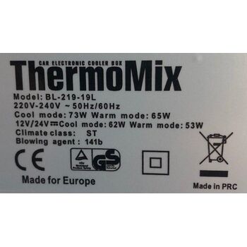 Автохолодильник термоэлектрический 19 л. DC/AC 12/24/220V 60W ThermoMIX BL-219-19L VITOL