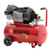 Компрессор 50 л, 3 кВт, 220 В, 10 атм, 420 л/мин, 2 цилиндра PT-0007 INTERTOOL