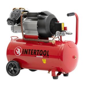 Компресор 50л, 3 кВт,  220 В, 10 aтм, 420 л/хв, 2 циліндри., PT-0007 INTERTOOL