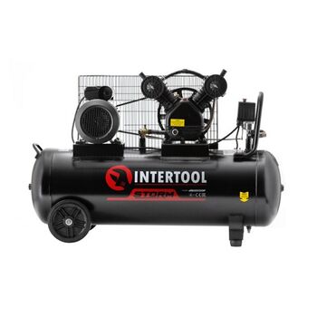 Компрессор 100 л, 3 кВт, 220 В, 10 атм, 500 л/мин, 2 цилиндра PT-0014 INTERTOOL